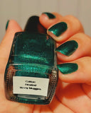 Cotton Headed Ninny Muggins - an emerald green base with glass flecks