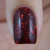 Mulled Wine – a deep red with holo flakes and red metallic flakes