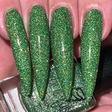 You Have My Bow 2.0 - inspired by Legolas - a lime green base with reflective and super holo microglitter