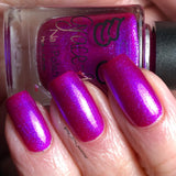 Infinite force is a stunning Aurora shimmer in a vibrant pink/purple