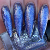 Regency Vogue - Silver and blue metallic flakes with Aurora shimmer