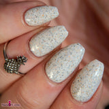 Lady of the woods 2.0 - a white/brown crelly base - gold and silver flakes and iridescent glitter