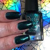 Leftovers- teal jelly with scattered holo and purple green chameleon flakes