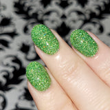 You Have My Bow 2.0 - inspired by Legolas - a lime green base with reflective and super holo microglitter