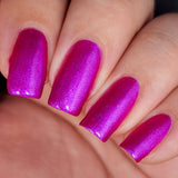 Infinite force is a stunning Aurora shimmer in a vibrant pink/purple