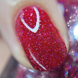 SALE - The Bell Still Rings - a red holo reflective glitter