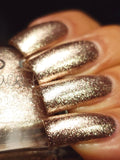 Moonface – a champagne coloured metallic flakie polish