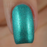 Little Brother - green holo with turquoise metallic flakies