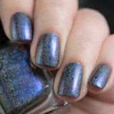 Helms Deep Fortress – a black based linear holo packed with blue-purple aurora shimmer and teal/navy/violet ultra chrome chameleon flakes