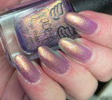 Easter Duo -  Egg-static  Aurora shimmer- moves through gold, lavender and green with iridescent colour changing flakes