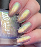 Easter Duo -  Egg-static  Aurora shimmer- moves through gold, lavender and green with iridescent colour changing flakes