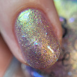 Easter Duo -  Egg-static  Aurora shimmer- moves through gold, lavender and green with iridescent colour changing flakes