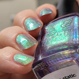 Easter Duo -  Egg-static  Aurora shimmer- moves through gold, lavender and green with iridescent colour changing flakes
