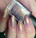 Easter Duo -  Egg-static  Aurora shimmer- moves through gold, lavender and green with iridescent colour changing flakes