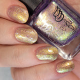 Easter Duo -  Egg-static  Aurora shimmer- moves through gold, lavender and green with iridescent colour changing flakes