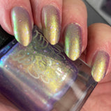 Easter Duo -  Egg-static  Aurora shimmer- moves through gold, lavender and green with iridescent colour changing flakes