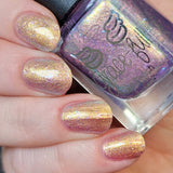 Easter Duo -  Egg-static  Aurora shimmer- moves through gold, lavender and green with iridescent colour changing flakes